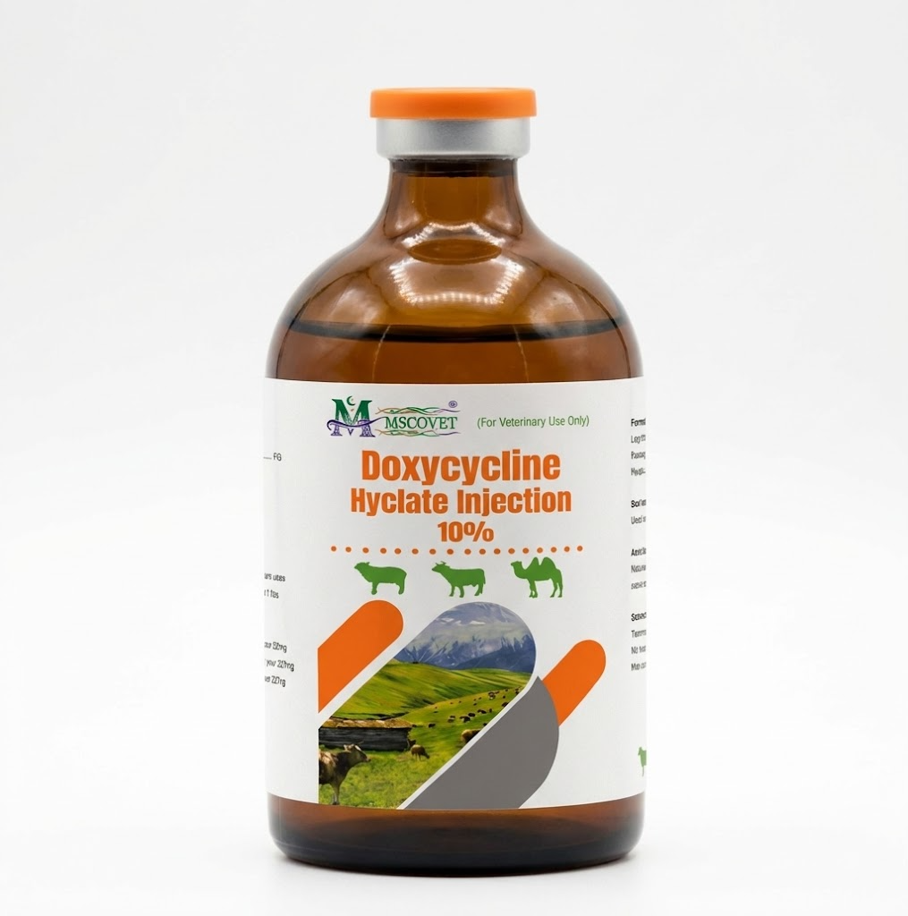 100ml Doxycycline Hyclate Injection 10 percent veterinary injection bottle