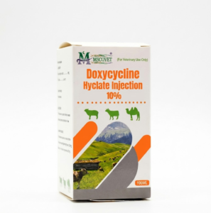 Doxycycline Hyclate Injection 10 percent veterinary pharmaceutical packaging box