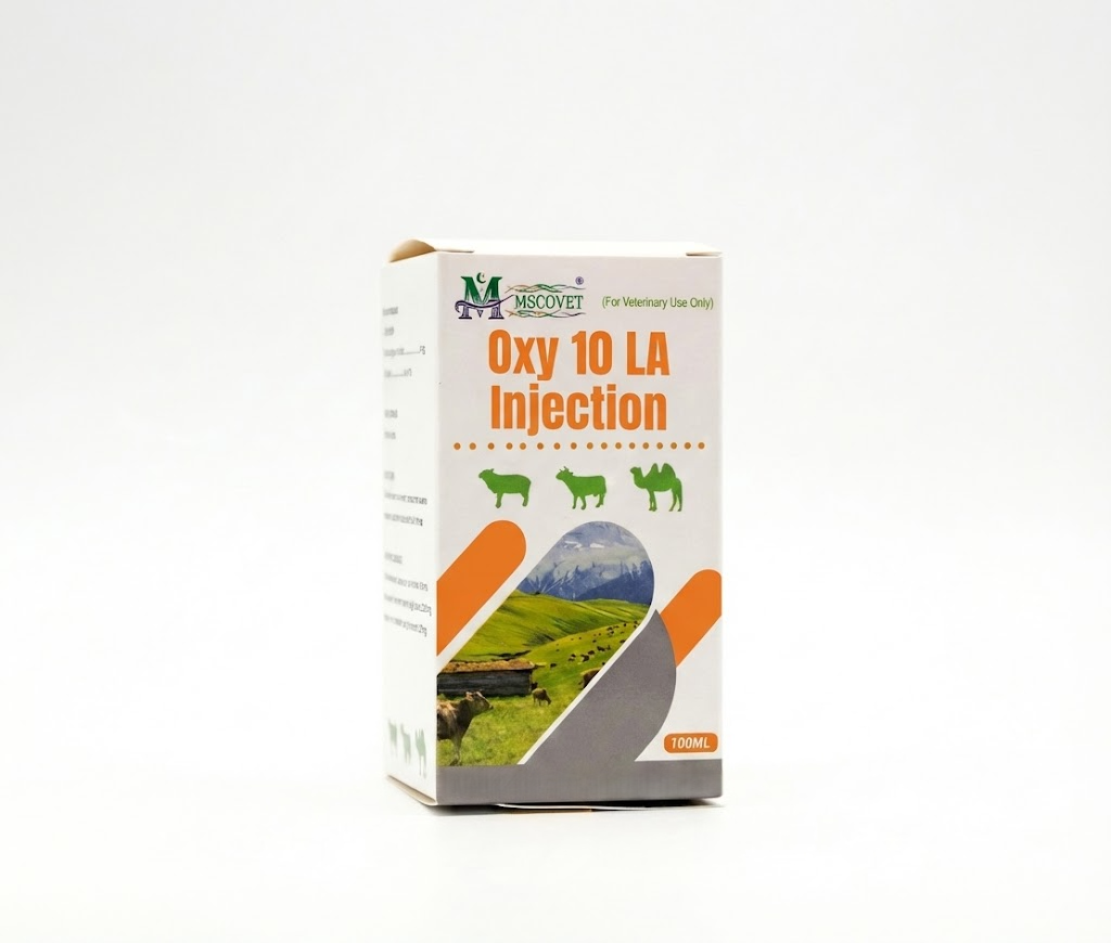 Oxy 10 LA Injection veterinary pharmaceutical packaging box