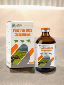 PenStrep 2020 Suspension veterinary injection bottle with pharmaceutical packaging box