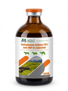 Sulfadiazine Sodium 20% and TMP 4% Injection veterinary antibacterial injection bottle for livestock treatment